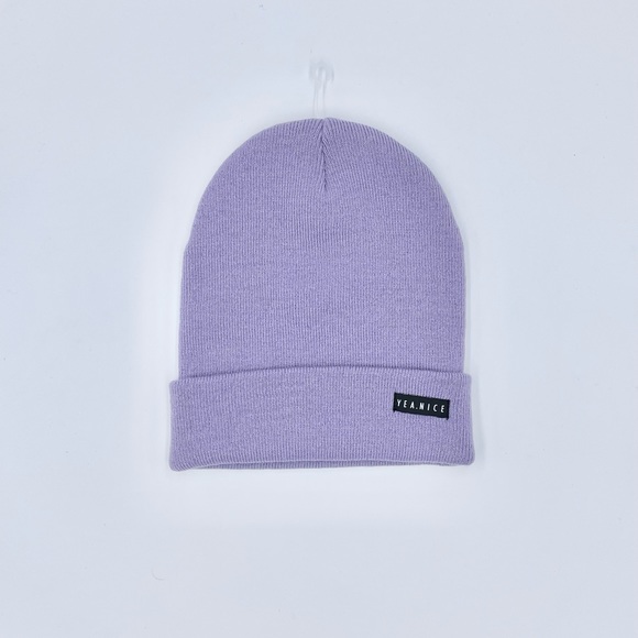 NEW Yea.Nice Acrylic Knit Purple Beanie Hat Adult OSFM - Picture 1 of 5